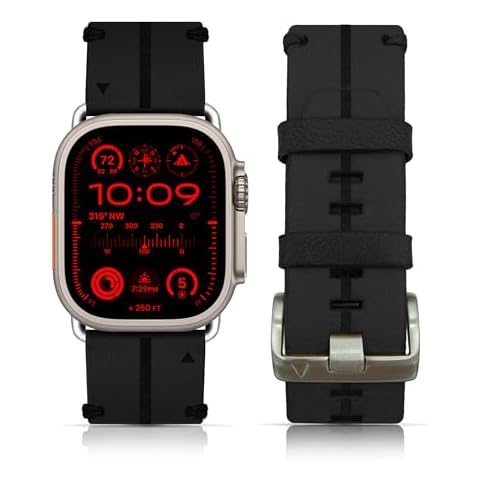 Extra Wide Genuine Leather Watch Band for Men Compatible for Apple Watch Ultra 2 Band Ultra 49mm Band, Handmade 26mm Leather Watch Band Compatible for Apple Watch 49mm 45mm 44mm 42mm for iwatch Cover