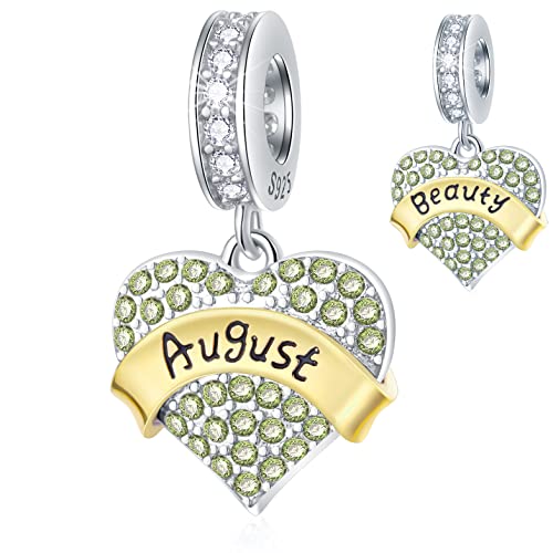 Charms de cumpleaños con piedra de nacimiento de 12 meses y circonitas para madre
