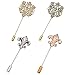 AngelShop Men Metal Brooch Pin Vintage Lapel Stick Pin Suit Tie Brooch Badge 2PCS