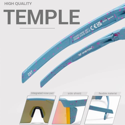Image of WISTON XL Z87 Sunglasses for Big Wide Heads Men Women,TR90 Ultralight UV400 Protection Sun Glasses Z8224