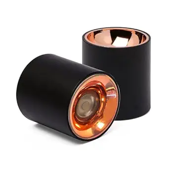 Harold Electricals 20 Watt Black Body Antiglare LED Round Cylinderical Surface COB Spotlight | Ceiling Downlight for Home, Office, Indoor & Outdoor- Rose Gold Reflector (Cool White) (Pack of 1)