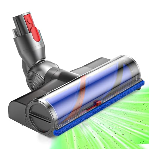 Testina elettrica migliorata per Dyson V7 V8 V10 V11 V15 - bocchetta di ricambio diretta con luci a LED, spazzola motore anti-groviglio per pavimenti duri e tappeti, chiusura rapida