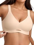 Cuteio Jelly Unlined Bras for Women - Non Padded Seamless Wireless Comfortable Bra No Underwire Supportive Tshirt Everyday Bralette No Padding Nude L