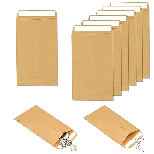 Aidi Brown Envelopes 30PCS Wage Envelopes for Money and Seeds Packing and Storing (6x10cm)