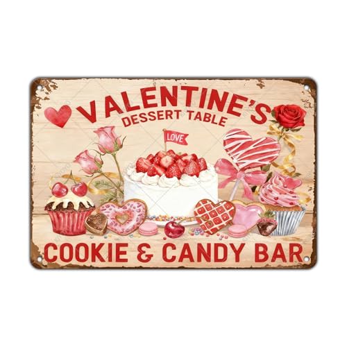 Retro Valentine s Dessert Table Metal Sign