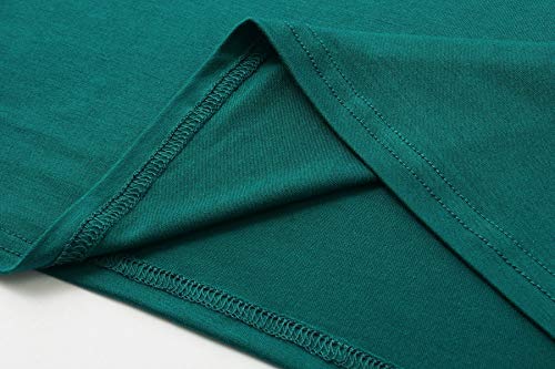 OThread & Co. Women's Long Sleeve T-Shirt Scoop Neck Basic Layer Stretchy Shirts (X-Large, Tidal Green)