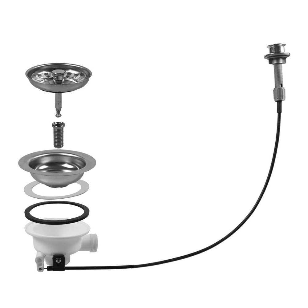 Sarini Vanne Excentrique à Panier-Filtre avec Corde Raccord de vidange Excentrique Rotatif Évier G1-1/2 Pouce Diamètre 114 mm pour Solutions de Drainage d'évier de Cuisine et de Lave-Vaisselle