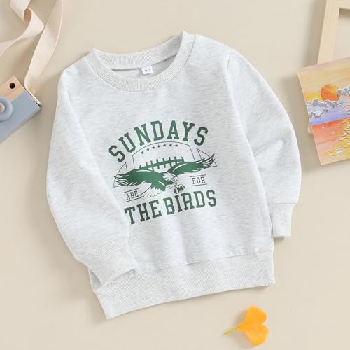 Karuedoo Toddler Baby Girl Boy Game Day Football Outfit Sundays Are for the Birds Crewneck Sweatshirt Long Sleeve Shirts Top3