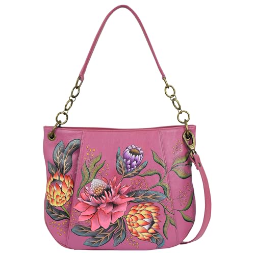 Anna by Anuschka Women's Original Hand-Painted Leather Medium Shoulder Bag