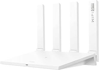 HUAWEI AX3-3000 Mbps/Dual Band WiFi Router, Dual-Core Wi-FI 6+, WiFi Speed up to 2402Mbps/5GHz+574Mbps/2.4GHz, 1 Gigabit WAN Port, 3 Gigabit LAN Ports, Parental Control, Guest Wi-FI, White