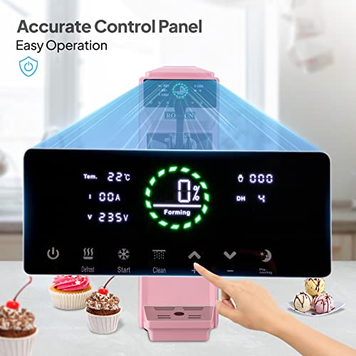 Rovsun Soft Serve Ice Cream Machine, 4.2 Gal/H Ice Cream Maker Machine With Pre-Cooling, 1.32 Gal Tank, Lcd Touch Screen, 1050W Soft Serve Machine Countertop For Home, Party, Cafe, Restaurant (Pink) #TOP1