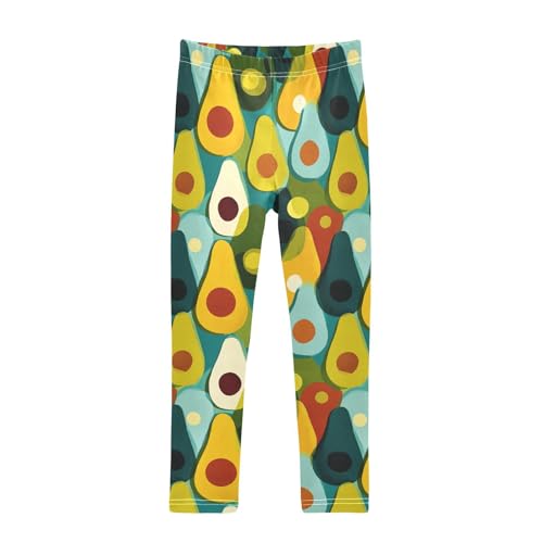 Girls Leggings Colorful Avocado Fruit Soft Toddler Leggings for Girls Kids Pants Size 4T-10T