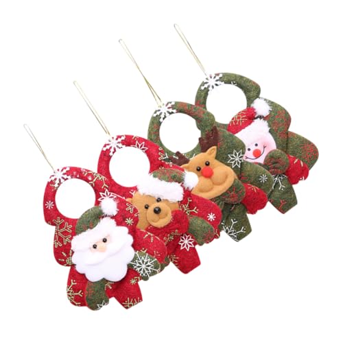 Cabilock 4 Piezas Adornos Navideños para Puertas Reno En Miniatura Colgante Navidad