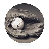 Baseball- und Handschuh-Schneidebrett für Küche, Mini-Schneidebrett für Picknick, rund, gehärtetes Glas, kratzfest, leicht zu reinigen
