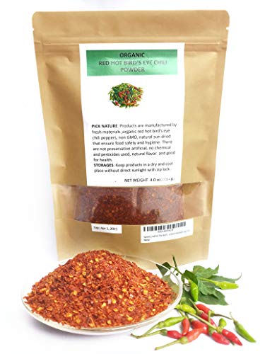 SaveALL red hot Thai bird's eye chili powder very hot good taste resealable bag 4.0 ounces