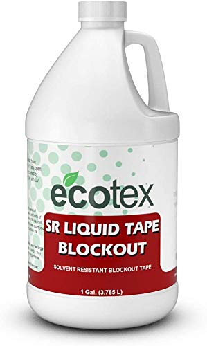 Ecotex® Screen Printing SR Liquid Tape Block Out (Gallon - 128oz.) - Solvent Resistant Block Out Tape for Screen Printing Screens and Photo Emulsion, Tape for Silk Screens - Screen Printing Supplies