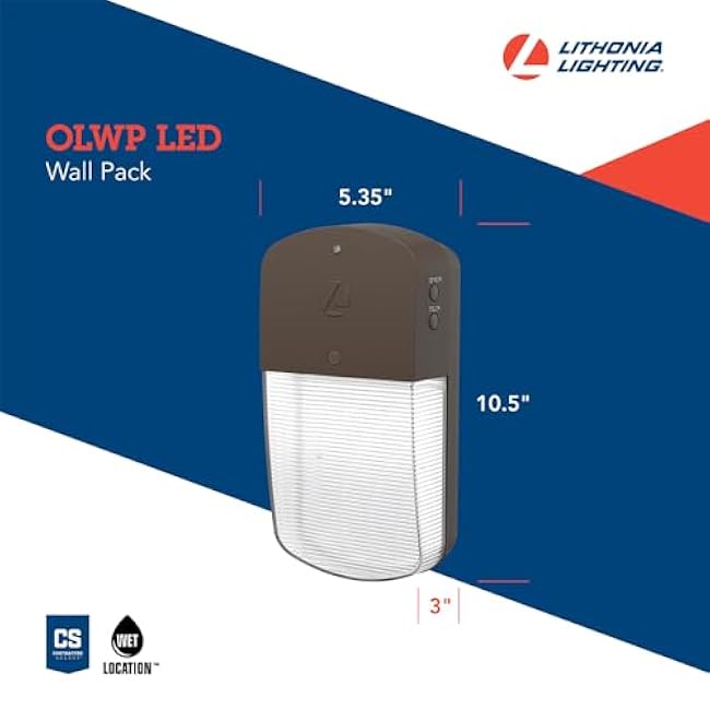 Lihtonia Lighting OLWP LED SWW2 Outdoor Wall Pack LED Light with Photocell Dusk-to-Dawn, Dark Bronze