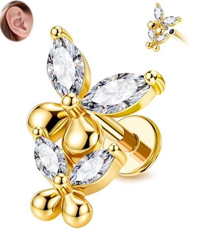 CM Crareesi Mania �t�����[�w���b�N�X�X�^�b�h�C�������O 16G �����b�L �R���N�C�������O 316L �X�e�����X�X�`�[�� �o�^�t���C�w���b�N�X ��s�A�X �W���G���[ �g���K�X �C�������O �����X���b�h �t���b�g�o�b�N �C�������O �X�^�b