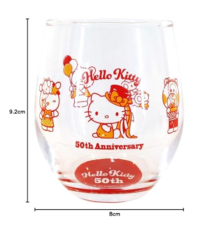Gobelet en verre Hello Kitty rouge, idée cadeau vaisselle Sanrio - 4