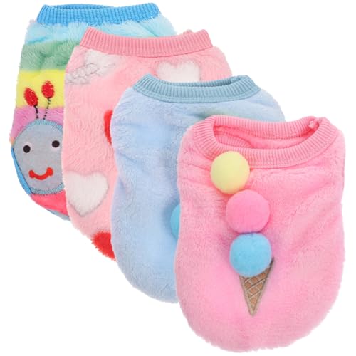 Gadpiparty 4 Piezas Ropa para Perros Pequeña XXS Abrigo Invierno Transpirable Cómodo para Cachorro Prendas Cálidas y Ligeras para Actividades al Aire