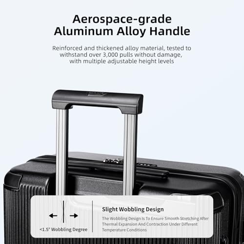 Image of Arctic Hunter 3-Piece Luggage Set - 20 inch 24 inch 28 inch PC Hardshell Suitcases with TSA Lock, Silent 360 TPE Wheels & Multi-Pocket Organization, Durable Check-in & Carry-On Trolley Bags, Off-White