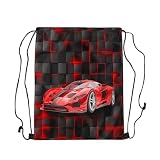 Loussiesd Mochila con cordón de colibrí de 40 x 33 cm, diseño floral, para gimnasio, jardín, flores, pájaros tropicales, deportes, con cordón, romántica, Rojo Kaoliang, 40x33cm