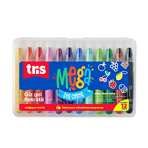 Giz De Cera Gizao Tris Retratil 12Cores Com Cheiro Estojo - 91709