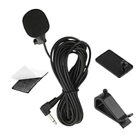 Mikrofon Autoradio, 3,5 mm Auto Mikrofon Extern mit 3 m Kabel, U-Klemme, Kompatibel mit Sony JVC Kenwood Jensen Alpine Autoradio Bluetooth Navigation, für Freisprechanlagen und Sprachaufnahmen