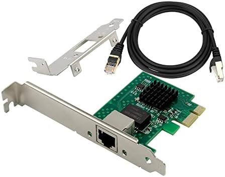 2.5GBase-T PCIe 3.1 Network Adapterwith Intel I225-V+3ft Cat8 Ethernet Cable 2500/1000/100Mbps PCI Express Gigabit Ethernet Card RJ45 LAN Controller for Windows 10/11 with Low Profile Bracket