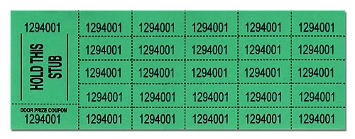 Auction Tickets - 500 Sheets (Green)