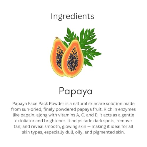 Image of Khadi Papaya Face Pack Powder 100g | For Dark Sports, Pigmentation & Anti Aging | Glowing & Brightening | Pure, Natural & Ayurvedic | Removes Durt & Impurities | Face Pack for Men & Women
