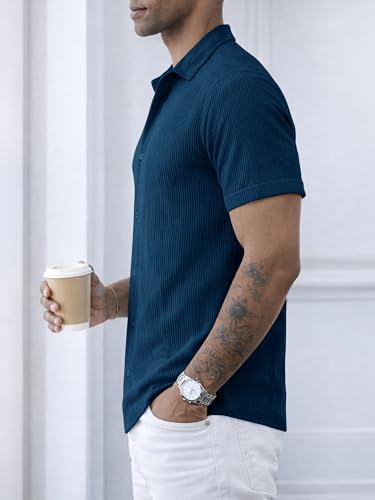 Image of Nobel Monk Men's Solid Casual Shirt |Half Sleeve | Regular Fit |Stylish Shirt for Men