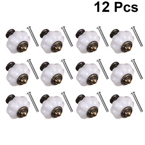 Scicalife 12 peças puxadores de cerâmica para gabinete, gaveta, armário, puxador criativo, para port