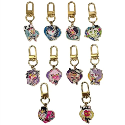 MayDee Hellu Boss Llavero Helluva Chibi Figura Colgante 10 Metal Llavero Para Fans