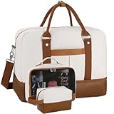 Bolsas femininas BOVIP de fim de semana, bolsa de viagem grande de lona com compartimento para sapatos, bolsa de mão, conjunto de 3 peças