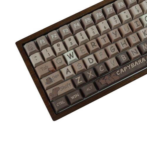 Image of YMDK Cherry Profile Kapibala 5 Sides Over Dye Sub Thick PBT Coffee KEYCAP for MX Mechanical Keyboard 61 68 84 87 96 104 108
