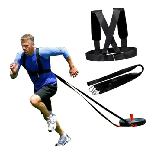 GOOHOCHY Cinturón Soporte Correr Resistente con Banda de Entrenamiento de Peso Arnés con Hebilla y D-Ring para Entrenamiento de Fuerza y Velocidad Apto para Baloncesto y Fútbol Material