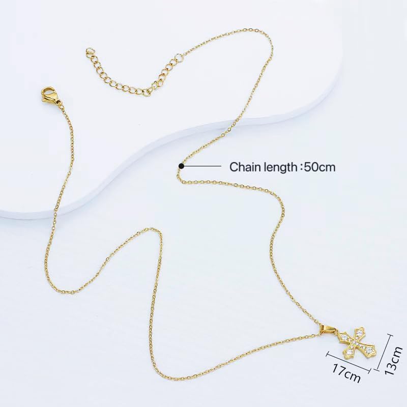 Gold Pendant Necklaces for Women – Evil Eye, Hamsa Hand & Cross Charms – 18K Gold Plated Jewelry, Spiritual Protection, Minimalist Gifts for Her - Image 2