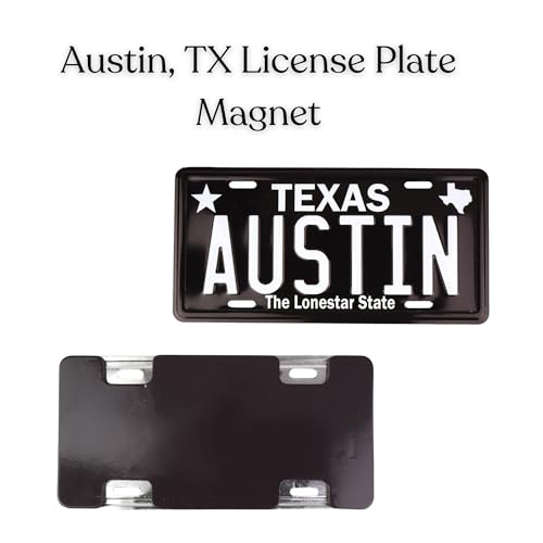 Imán decorativo rectangular mini placa Austin Texas miniatura 4