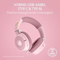 Razer Kraken V4 X Pokémon Pikachu & Eevee - Kabelgebundenes USB Gaming-Headset - Triforce 40-mm-Treiber - Einziehbares Nierenmikrofon - Surround-Sound - Chroma RGB – Ansicht 6