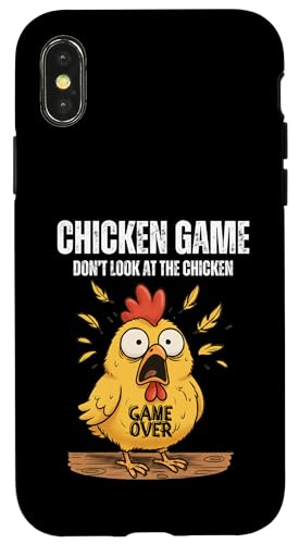 Chicken Game Don't Look at The Chicken Funny Meme ���[���A �L�b�Y �X�}�z�P�[�X iPhone X/XS �p