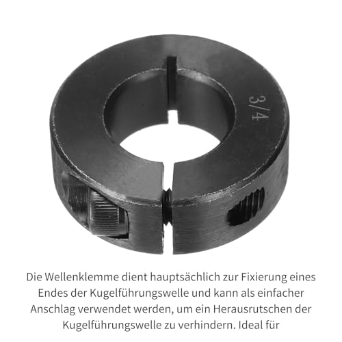 QUARKZMAN 2 Stück Stellringe 19mm Bohrung 38mm AD 13mm Breite Kohlenstoffstahl Tiefenanschlagringe Einzelner Geteilter Wellenringe für Zahnradbaugruppe Auto Eisenbahn CNC Maschine Schwarz