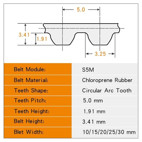 Courroie distribution S5M-525 en caoutchouc synchrone 105 dents - 3