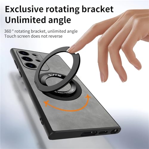 Coque rotative 360 Samsung S23 Plus cuir antichoc compatible MagSafe