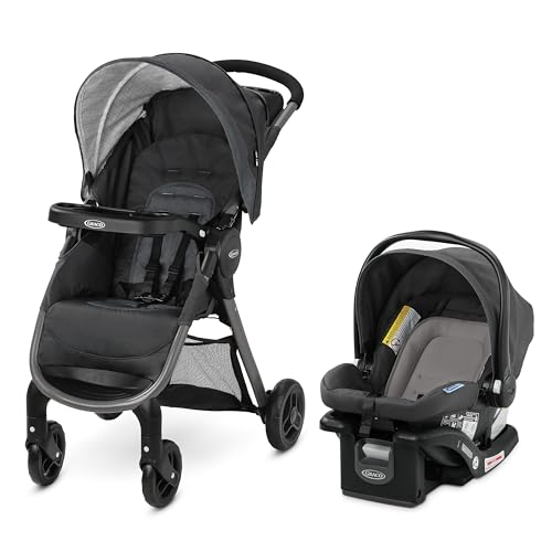 Image of Graco FastAction SE Travel System | Includes Quick Folding Stroller and SnugRide 35 Lite Infant Car Seat