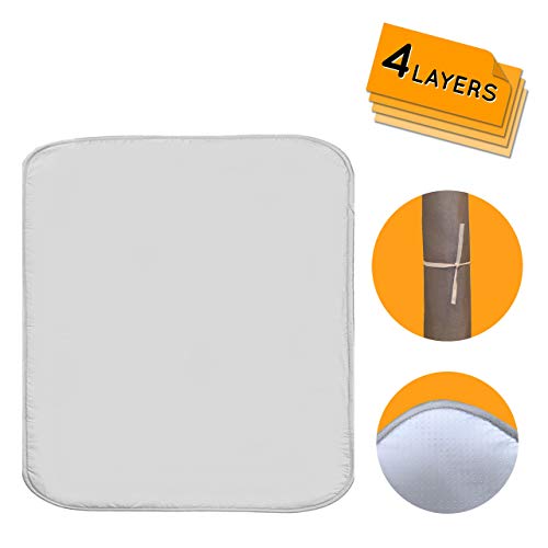 Ironing Mat for Table Top, Washer and Dryer, Extra Thick 4 Layers, Silver