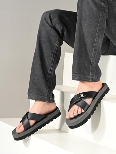 Image of DOCTOR Men Cross Strap Slippers | Soft Feel Comfort Casual Slides for Men | Lightweight Everyday Wear Open Toe Sandals