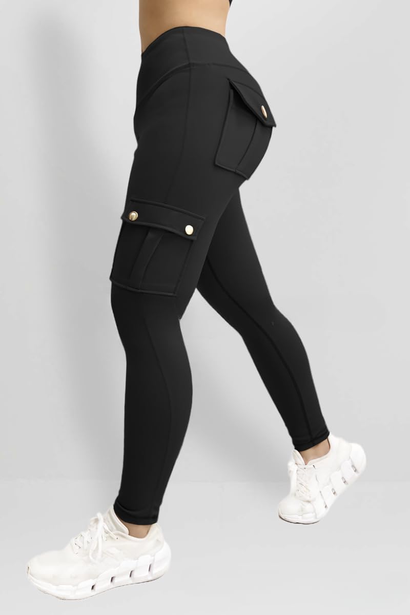 Cargo Leggings with Pockets for Women Scrunch Butt Lifting Tummy Control Stretch Booty Yoga Workout Lounge Pants
