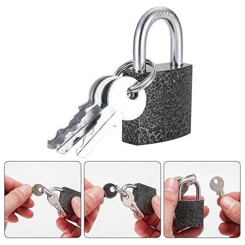 Image of 4 Pcs Small Solid Brass Padlocks with Same Keys Keyed Lock