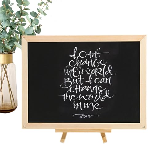 Tableau sandwich magnétique, tableau noir de table - Chevalet de tableau double face,Panneaux de tableau avec support, tableau noir magnétique Double face, pour Restaurants, mariage